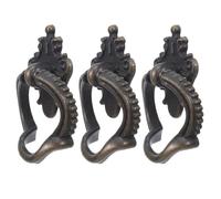 BUGUUYO 3pcs Retro Ring Drawer Pulls for Cabinets - Vintage Iron Furniture Hardware Accessories - Single Hole Kitchen Wardrobe Handles with Screws for Cupboard and Dresser