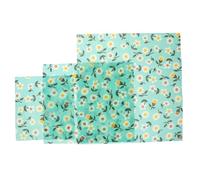 BUGUUYO 3Pcs Reusable Beeswax Food Wraps Sustainable Biodegradable Food Covers for Freshness Preservation Washable and Eco Friendly Wrapping Sheets with Floral Print Natural Alternative