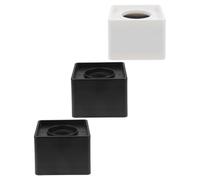 BUGUUYO 3pcs Square Microphone Flag Station Interview Logo Cube for Host Black White Microphone Desk Stand for Studio Equipment Supplies