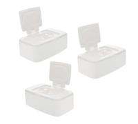 BUGUUYO 3pcs Wet Wipes Dispenser Portable Wipe Holder for Bathroom and Travel, White Pp Material Tissue Box with Lid, No Strange Smell, Compact Baby Tissue Case for Diaper Bag