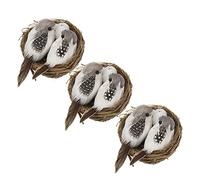 BUGUUYO 3Sets Artificial Birds Nest Decorations with Simulated Birds for Easter Lifelike Nesting Ornaments for Home and Garden Decor Vintage Easter Decorations present for All