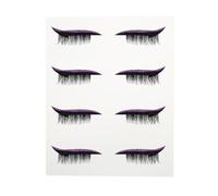 BUGUUYO 4 Pairs Adhesive Eye Line Strip Sticker for Women, Purple Plastic Waterproof Eyeliner Tape, Easy to Use Tear off Eyelash Stickers for Daily Makeup and Cosplay
