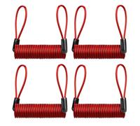 BUGUUYO 4 Pieces Red 1.5m Disc Brake Lock Cable Anti-Theft Wire for Bike Security with Alarm Reminder, Bicycle Disc Lock Cable Accessories for Outdoor Cycling Safety