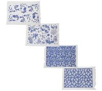 BUGUUYO 4 Sheets Underglaze Pottery Transfers for Clay with Sturdy Paper and Delicate Design, Excellent Decorative Effect for DIY Crafting and Pottery Projects