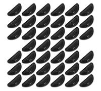 BUGUUYO 40pcs Black D-shape Silicone Eyeglass Nose Pads with Airbag Design Anti-slip Adhesive Nose Grips for Glasses and Sunglasses Height Support for Comfortable All-day Wear