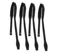 BUGUUYO 4Pcs Adjustable Black Stretchable Elastic Wrist Straps with Snaps for Walking Cane and Trekking Pole Accessories, Outdoor Hiking Hand Loop for Men and Women