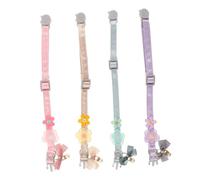 BUGUUYO 4pcs Adjustable Cat Collar with Lace Embroidery Bowtie Lightweight Breakaway Kitten Collars for Outdoor Activities and Photoshoots Comfortable Princess Style in Violet Mint Pink