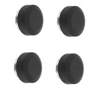 BUGUUYO 4pcs Black Round Frameless Mirror Clips with Screws and Anchors Heavy Duty Glass Shelf Brackets for Thickness Adjustable Wall-Mounted Holder Clamps for Bathroom and Vanity