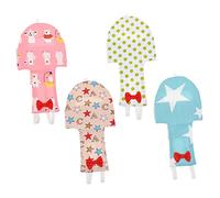 BUGUUYO 4pcs Breathable Pet Bird Diapers Nappies for Parrots and Birds Washable Reusable Flying Costumes Green Dots Fashion Bear Abc