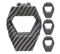 BUGUUYO 4pcs Carbon Fiber Car Start Button Cover Push to Start Ignition Switch Protective Sticker Adhesive Stop Button Trim for Vehicle Interior
