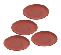 BUGUUYO 4pcs Ceramic Round Flowerpot Tray Water Collecting Saucer for Pots | Simple Solid Colour Design, Indoor and Patio Use, Protects Floors and Furniture, for Home Gardeners