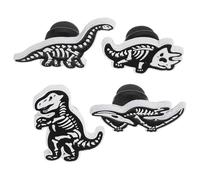 BUGUUYO 4pcs Chic Dinosaur Skeleton Shaped Zinc Alloy Brooch Pins, Eye-catching Dinosaur Pin Badge Set for Casual Style Accessories, Gift for Sister or Girlfriend
