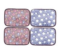 BUGUUYO 4pcs Double-sided Cooling Pads for Small Pets Hamster Guinea Pig and Cat Training Mat Natural Rattan Material Provides Comfort Freshness Hot Weather Random Color