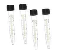 BUGUUYO 4pcs Glass Centrifuge Tubes with Seal Covers Graduated Chemistry Vials for Biochemistry and Molecular Biology Sturdy Leak-resistant Test Tubes for Laboratory and Hospital Use