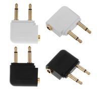 BUGUUYO 4PCS Gold Plated Airline Headphone Adapter Dual Prong Audio Jack Converter for Airplane Travel Compatible with Airline Audio Devices Flight Headset Connector
