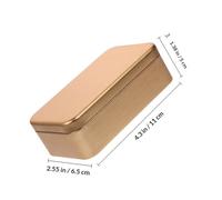 BUGUUYO 4pcs Golden Tinplate Tin Boxes with Tight Lid and Dust-proof Design, Rectangular Storage Containers for Stationery and Chewing Gum Organizing, Party Favor Gift Boxes