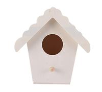 BUGUUYO 4pcs Hanging Bird House Wooden Finch Nest Nest Box Ornament Garden Decor Home Adornment