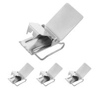 BUGUUYO 4pcs Heavy Duty Rug Clips for Carpet and Quilt Hanging, Silver Fabric Grippers for Wall Display, Tapestry and Blanket Hanging Clips for Home, Office, and Hotel Use