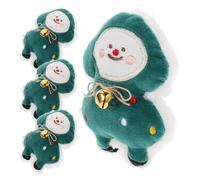 BUGUUYO 4pcs Interactive Catnip Plush Toys for Kittens Christmas Tree Shaped Chew Toys Teething Playthings for Cats for Holiday Fun and Engagement