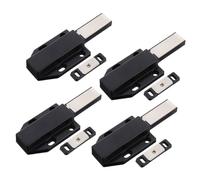 BUGUUYO 4Pcs Magnetic Bounce Latch Lock Cabinet Door Touch Latch Self-Locking Catch for Kitchen Furniture, Black