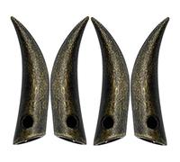 BUGUUYO 4pcs Metal Ox Horn Shoelace End Caps, Antique Finish | Cord End Protection, Rust Resistant Finish, for Hat Rope and Hoodie Drawstrings, DIY Craft Making