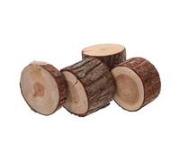 BUGUUYO 4pcs Natural Wood Stump Hamster Habitat Decor Safe Wooden Miniatures for Small Animal Cage Creative Exploring for Climbing Playing and Cozy Theme Decoration