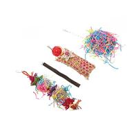 BUGUUYO 4pcs Parrot Toys Talking African Grey Bird Cage Accessories Nibbling Chewing Toys Random Color