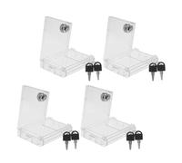 BUGUUYO 4pcs Plastic Thermostat Lock Box with Keys, Waterproof Switch Plate Guard for Central Air Switch and Wall-mounted Ac Panel, Enhanced Security Cover for Indoor Use