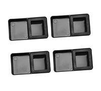 BUGUUYO 4PCS Reptile Feeding Bowl Set Black PET Bowl for Insects and Crickets Small Size Double Lattice Design Safe and Easy to Clean for Reptiles and Amphibians