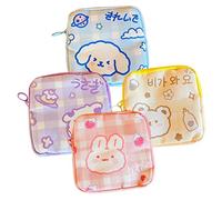 BUGUUYO 4pcs Sanitary Napkin Holder Bag Mixed Style Sanitary Napkin Pouch for Women Storage Pouch Zip