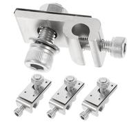BUGUUYO 4pcs Solar Panel Grounding Clips Stainless Steel Fixed Wire Clamp for Bare Wire and Pipe Burial Photovoltaic Ground Bonding Connector