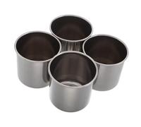 BUGUUYO 4pcs Stainless Steel Cups Smooth Edge Metal Drinking Glasses Multipurpose for Water Tea Wine Kindergarten Cafeteria Stackable
