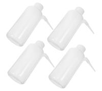 BUGUUYO 4Pcs Translucent Polyethylene Wash Bottles Wide Mouth Squeeze Bottles for Lab Chemical Storage Portable Liquid Dispenser with Ergonomic Spout for Research and Teaching