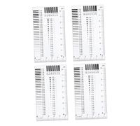 BUGUUYO 4pcs Transparent Crack Ruler Precision Measurement Tool for Flaw Detection Scratch Measurement and Inspection Lightweight Plastic Gauge for Industrial Quality Control