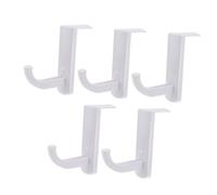 BUGUUYO 5 Pcs Headphone Hanger Monitor Hook Set for over Ear Headset, Plastic Headset Mounts with Stable Non-punch Adhesive for Gaming and Office Use, White