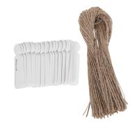 BUGUUYO 500pcs Price Tags with String - Blank Paper Hanging Labels - DIY Writable Label Strung Marking Tags for Pricing Hanging Clothing Jewelry Garage