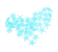 BUGUUYO 50pcs Glow Dark Rocks Ocean Theme Decorative Pebbles for Garden Lawn Aquarium for Flowerpots Pathways Creative Landscaping