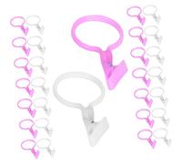 BUGUUYO 50pcs Plastic Curtain Clips with Rings for Drapery Hanging Smooth Polished Shower Curtain Rings with Clips Easy to Install and Remove Drapery Hanger Accessories for Window and