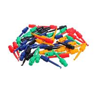 BUGUUYO 50pcs Spring Hook Clip Test Grabber Probes for Electronic Testing Mini Circular Hook Design for Accurate Multimeter and Power Source Connections Portable Kit for Lab and Field Use