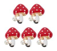 BUGUUYO 5pcs Red Mushroom Car Vent Ornament Air Conditioner Vent Accessories Cute Alloy Clips for Car Interior Decoration Air Freshener Charm Suitable for Women