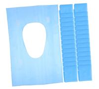 BUGUUYO 60Pcs Disposable Toilet Seat Covers Cushioned Non Slip Toilet Seat Pads for Public Bathrooms and Potty Training Blue Safe Wood Pulp Material with Sticky Tabs for Secure Fit