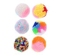 BUGUUYO 6pcs Cat Interactive Kitten Plush Ball Toys Fun Cat Pet Chew Ball Cat Bite Toy Interactive Plaything for Cats Kittens