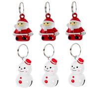 BUGUUYO 6pcs Christmas Pet Collar Bells for Cats and Dogs Decorative for Keychains and Collars Holiday Accessories for Festive Pet Outfits