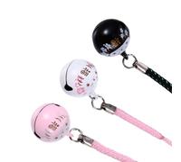 BUGUUYO 6pcs Fortune Cat Phone Charms Set with Copper Bells, Small Lucky Cat Bag Hanging Decorations in Pink, White, and Black for Mobile Phone Accessories and Feng Shui Prosperity
