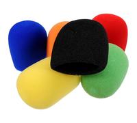 BUGUUYO 6Pcs Handheld Microphone Sponge Covers Thick Windscreen Set with Multi-Color Foam Sleeves for Stage, Ktv, and Karaoke Use