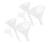 BUGUUYO 6pcs Laboratory Funnels Plastic PP Funnels for Chemical Biological Medical Research Multiple for Precise Bottle Filling and Experiment Use