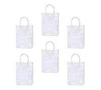 BUGUUYO 6pcs Pvc Tote Bags with Handle, Waterproof and Easy to Wipe Clean, Square Bottom Design, for DIY Crafts and Gift Wrapping