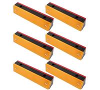 BUGUUYO 6pcs Rectangular Reflective Driveway Markers for Asphalt Roads Sidewalk Pavement Studs with Dual Red and Yellow Visibility for Highways Crosswalks Parking Lot Safety