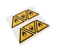 BUGUUYO 6Pcs Self-Adhesive Fire Safety Warning Stickers, Reflective Caution Labels for Industrial Equipment, Office and Outdoor Use, Firefighter Safety Notice Signs