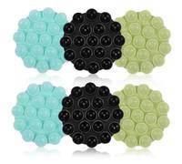 BUGUUYO 6pcs Silicone Suction Cup Phone Holders Mount Set for Hands-Free Mobile Phone and Case Use Compatible Car and Plane Includes Black Blue and Green Colors
